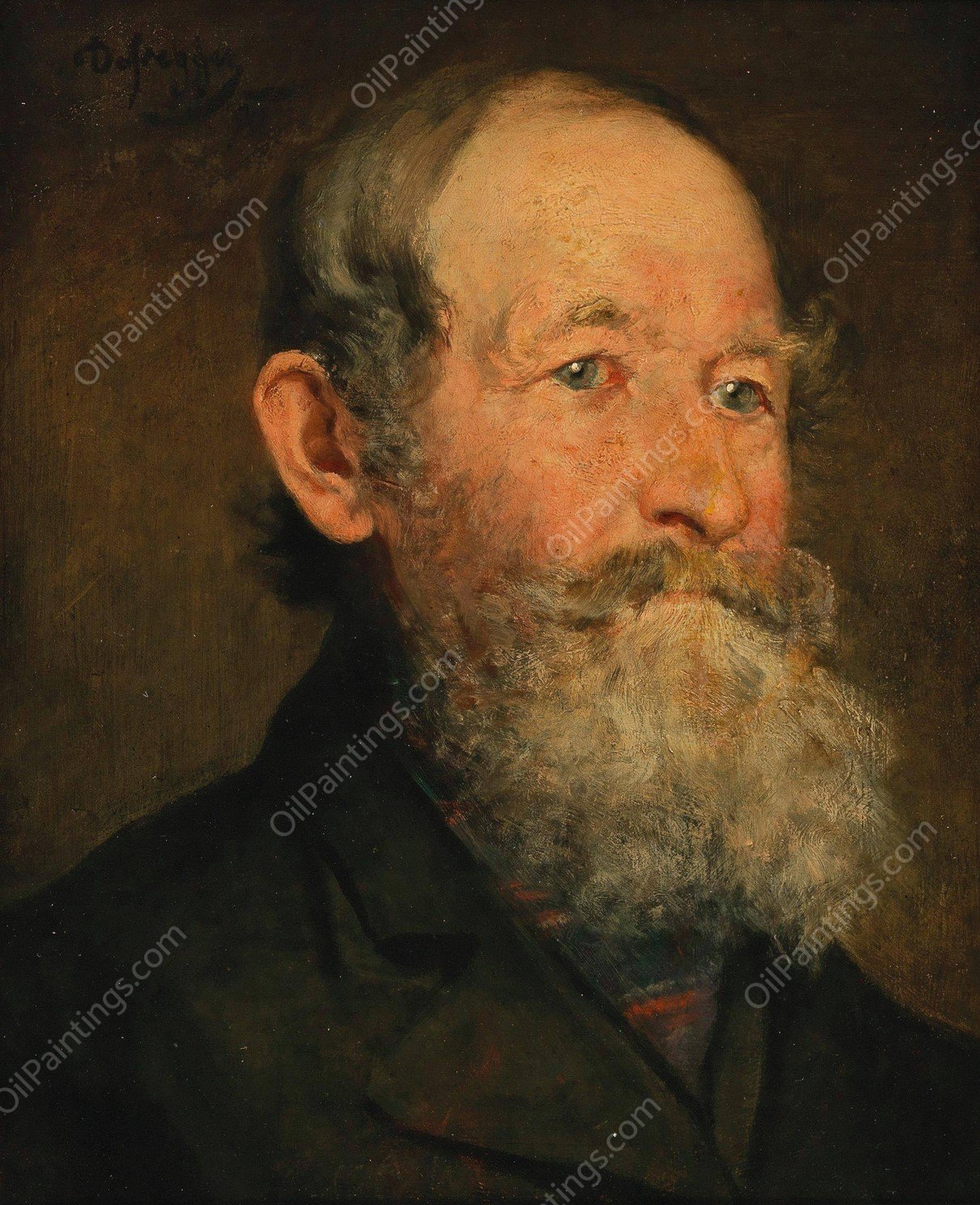 Mannerkopf  by Franz Von Defregger - Hand-Painted Oil Painting Reproduction