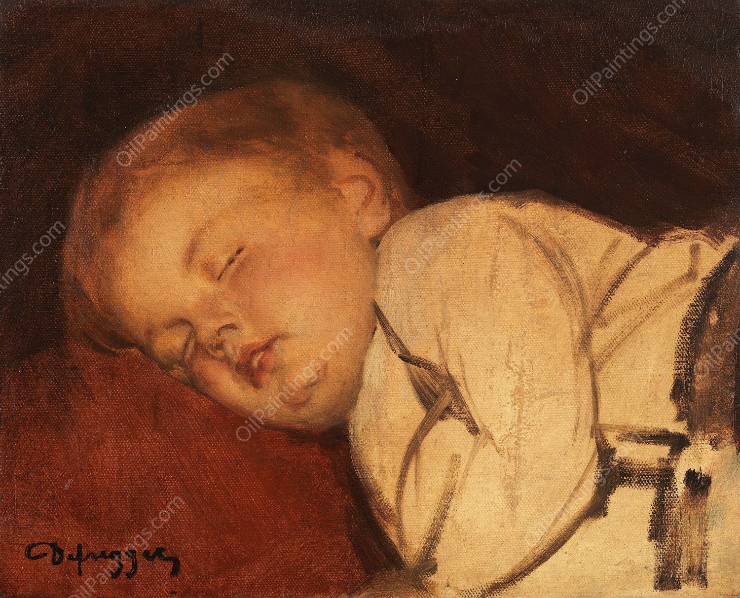 Robert  by Franz Von Defregger - Hand-Painted Oil Painting Reproduction