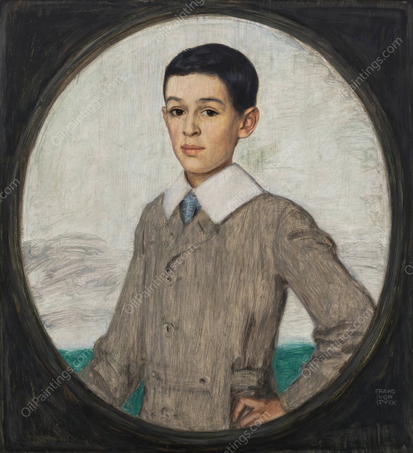 Alexander Saitzoff  by Franz Von Stuck - Hand-Painted Oil Painting Reproduction