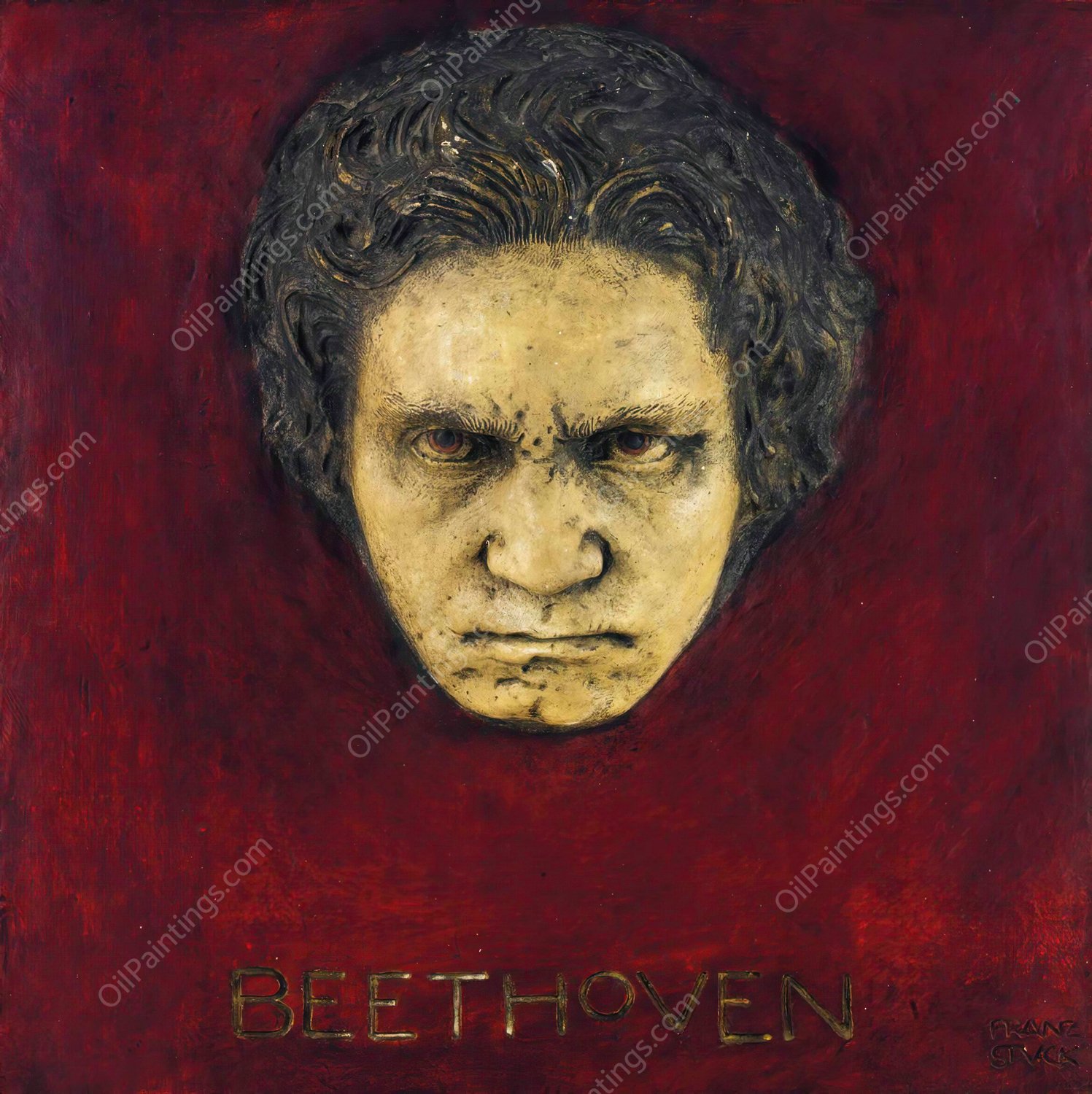 Beethoven by Franz Von Stuck - Hand-Painted Oil Painting Reproduction