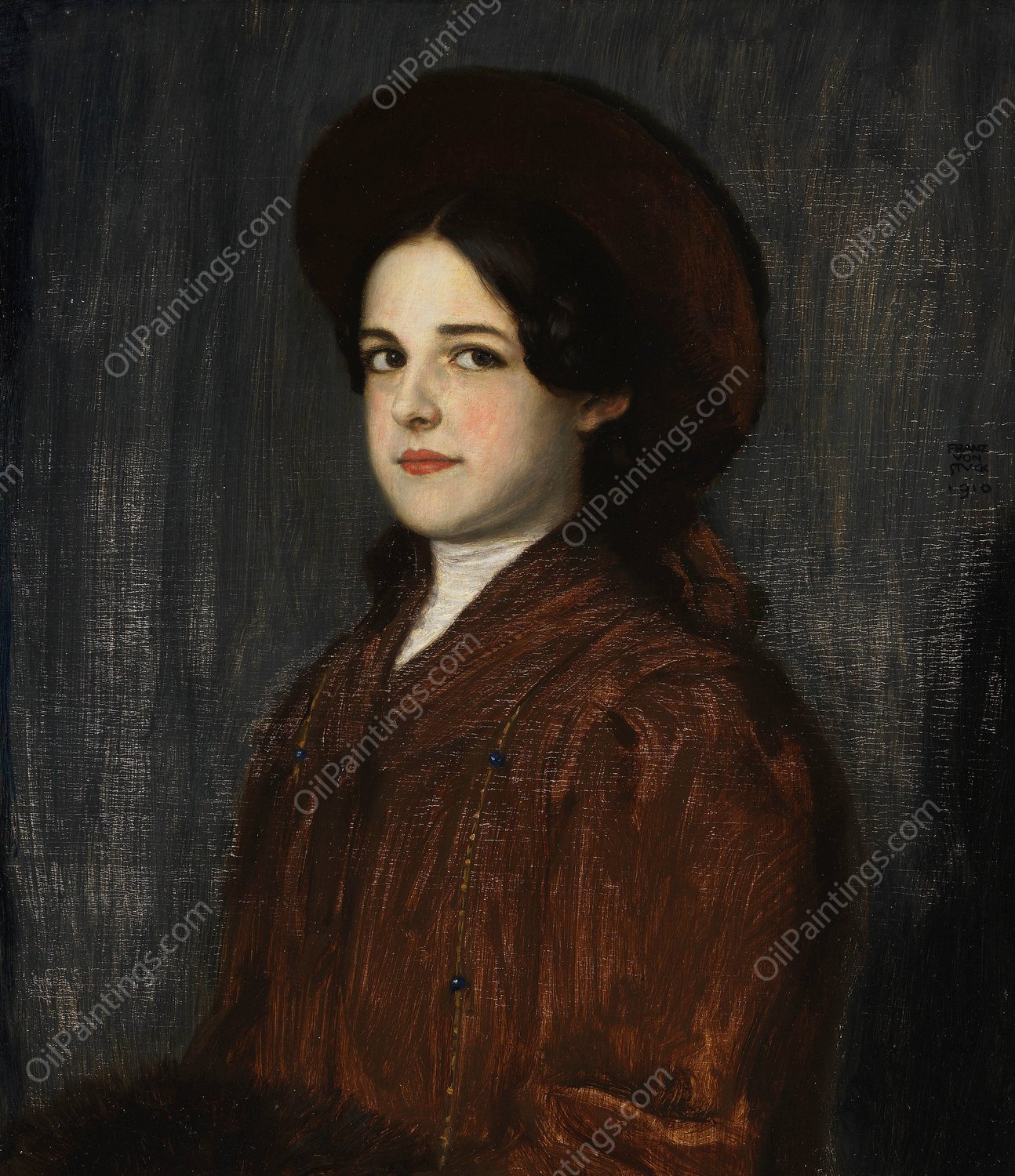 Portrat der Mary Stuck  by Franz Von Stuck - Hand-Painted Oil Painting Reproduction