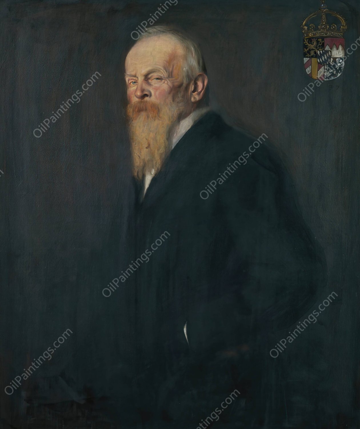 Prinzregent Luitpold von Bayern  by Franz Von Stuck - Hand-Painted Oil Painting Reproduction