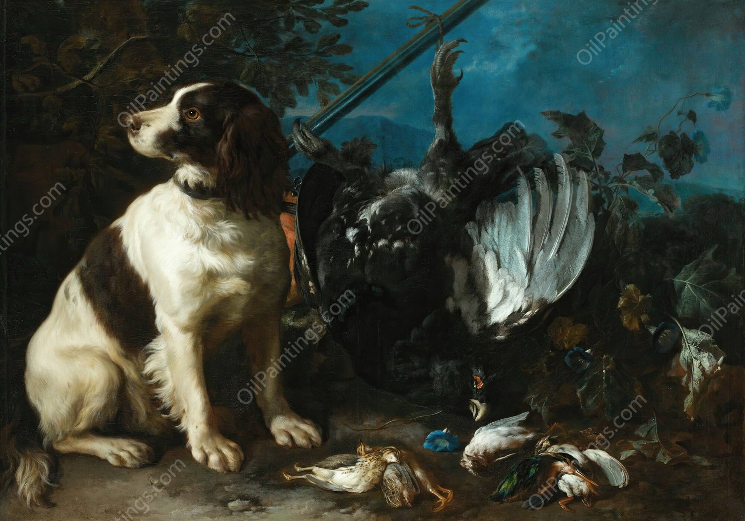 Still Life With Hunting Trophies And A Young Dog by Franz Werner Von Tamm - Hand-Painted Oil Painting Reproduction