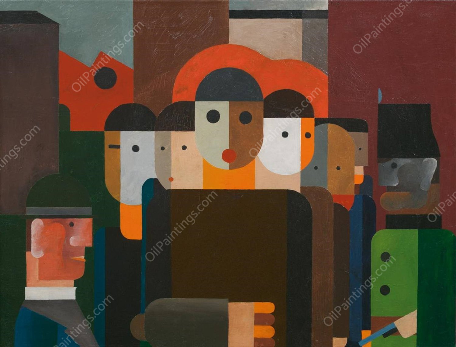 Demonstration  by Franz Wilhelm Seiwert - Hand-Painted Oil Painting Reproduction