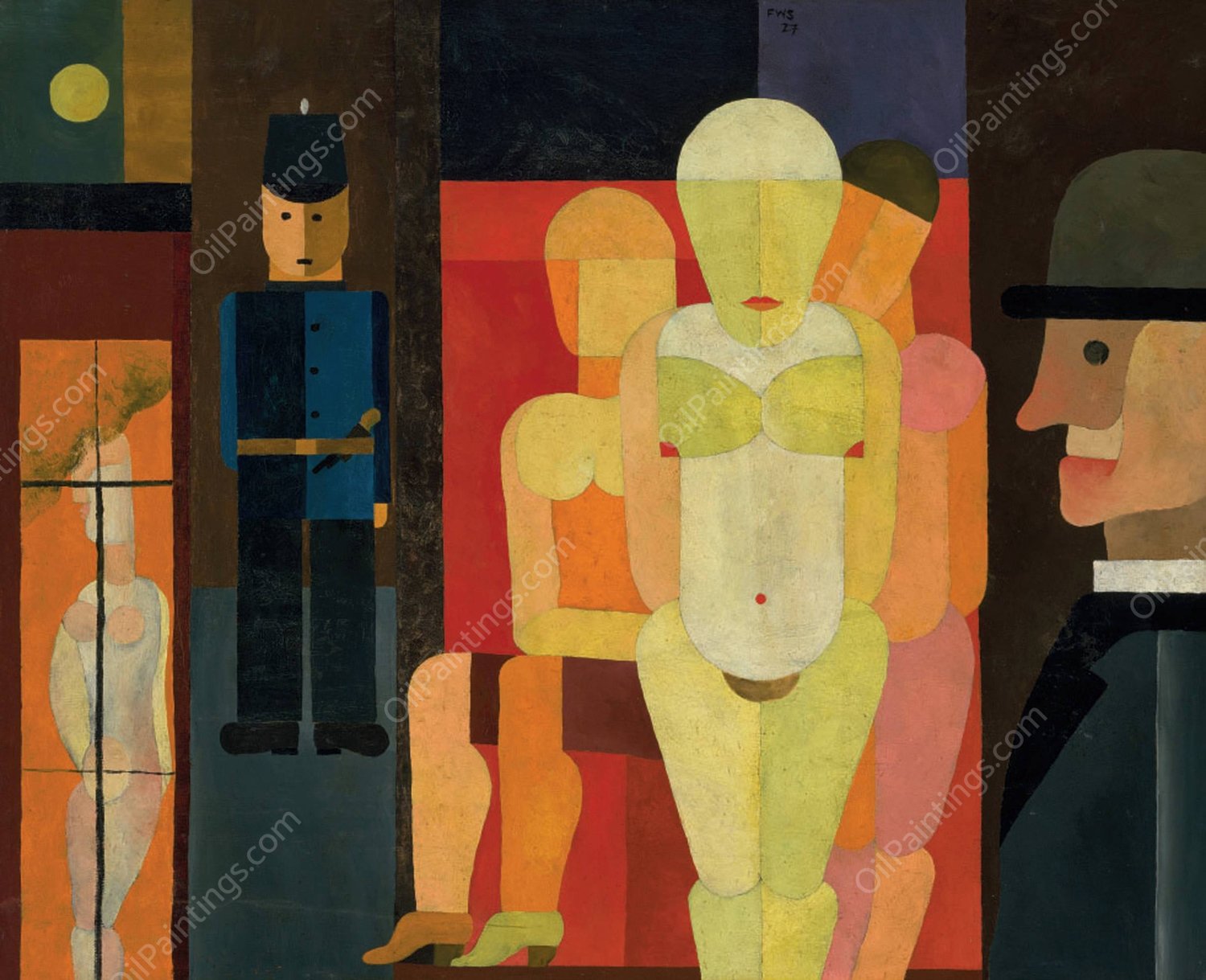 Freudlose Gasse  by Franz Wilhelm Seiwert - Hand-Painted Oil Painting Reproduction