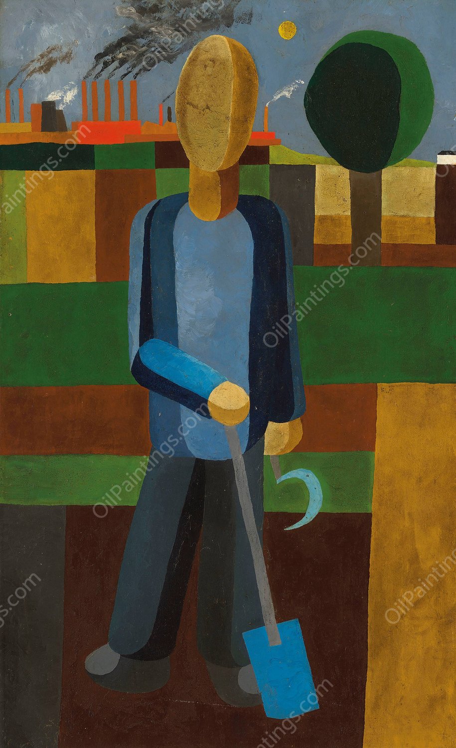 The Gardener  by Franz Wilhelm Seiwert - Hand-Painted Oil Painting Reproduction