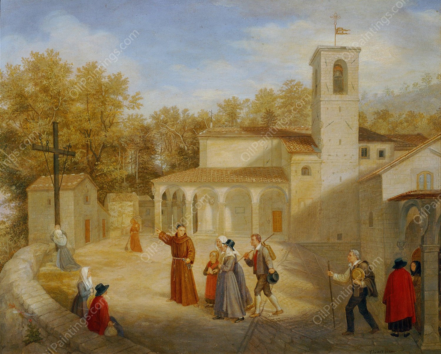 Im Klosterhof  by Franz Xaver Lair - Hand-Painted Oil Painting Reproduction