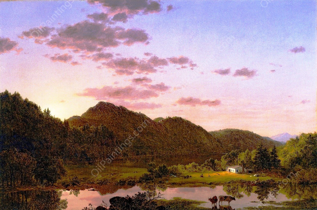 American Landscape by Frederic Edwin Church - Hand-Painted Oil Painting Reproduction