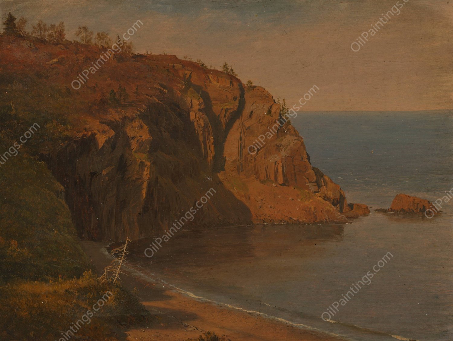 Coast of Grand Manan Island, Canada  by Frederic Edwin Church - Hand-Painted Oil Painting Reproduction