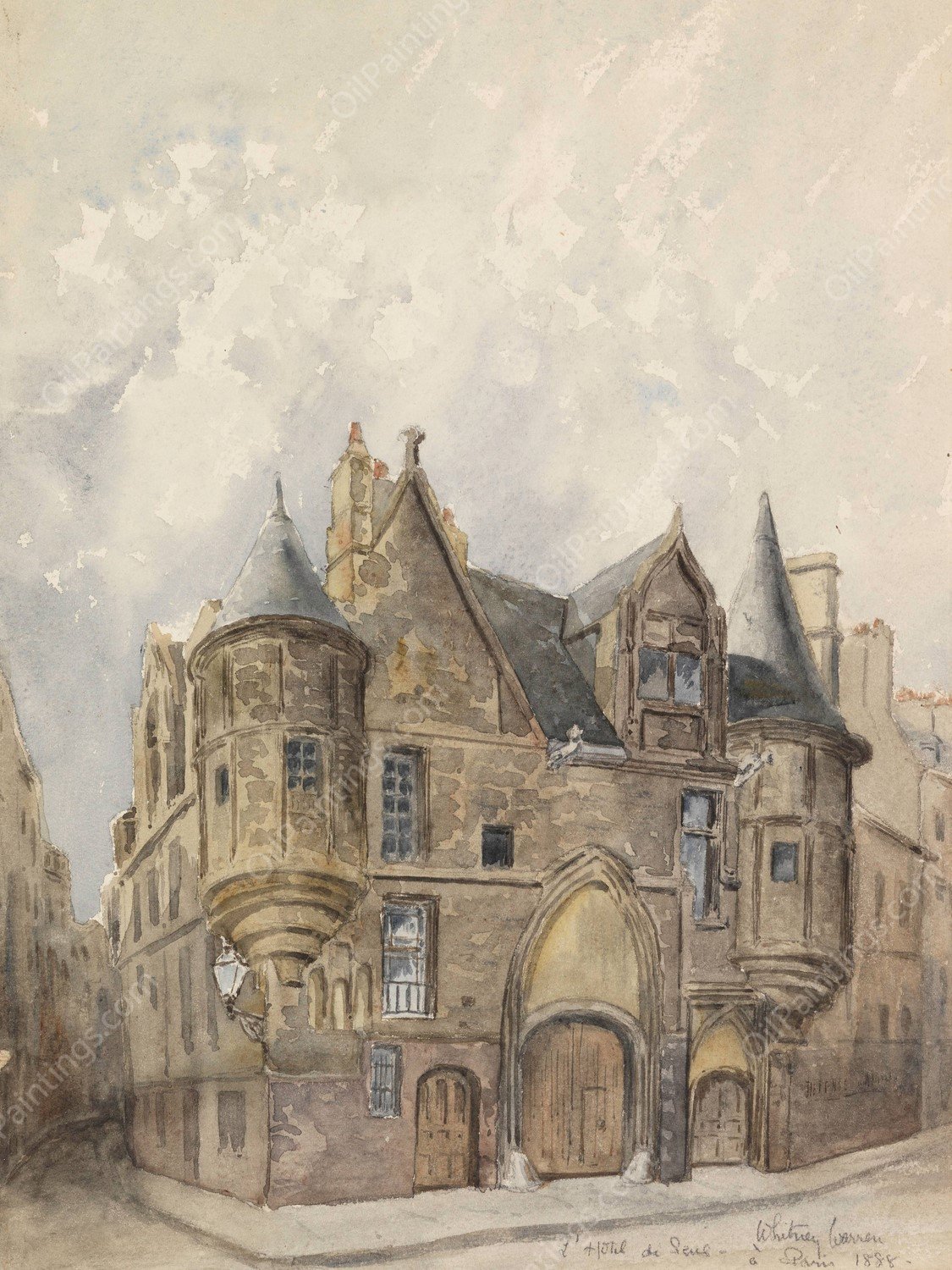 Hotel de Sens, Paris  by Frederic Edwin Church - Hand-Painted Oil Painting Reproduction