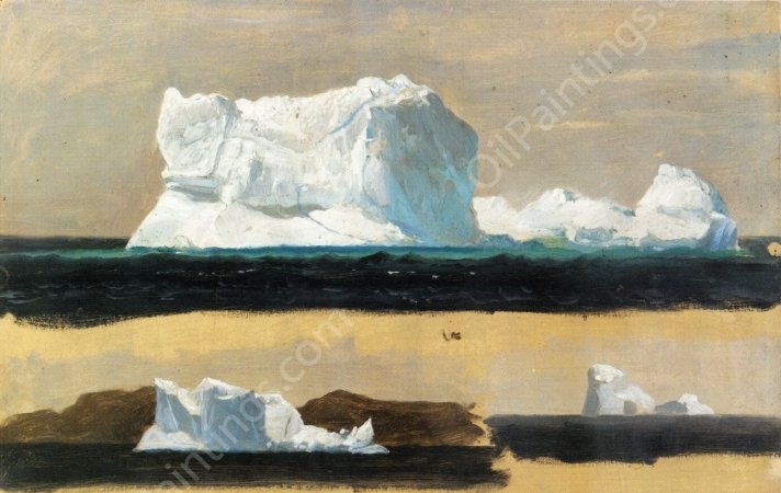 Icebergs, Twillingate, Newfoundland by Frederic Edwin Church - Hand-Painted Oil Painting Reproduction
