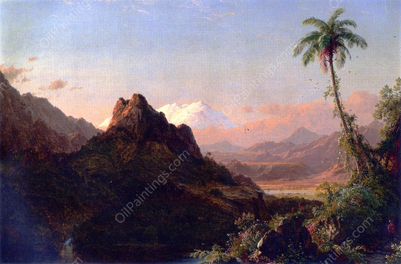 In the Tropics by Frederic Edwin Church - Hand-Painted Oil Painting Reproduction