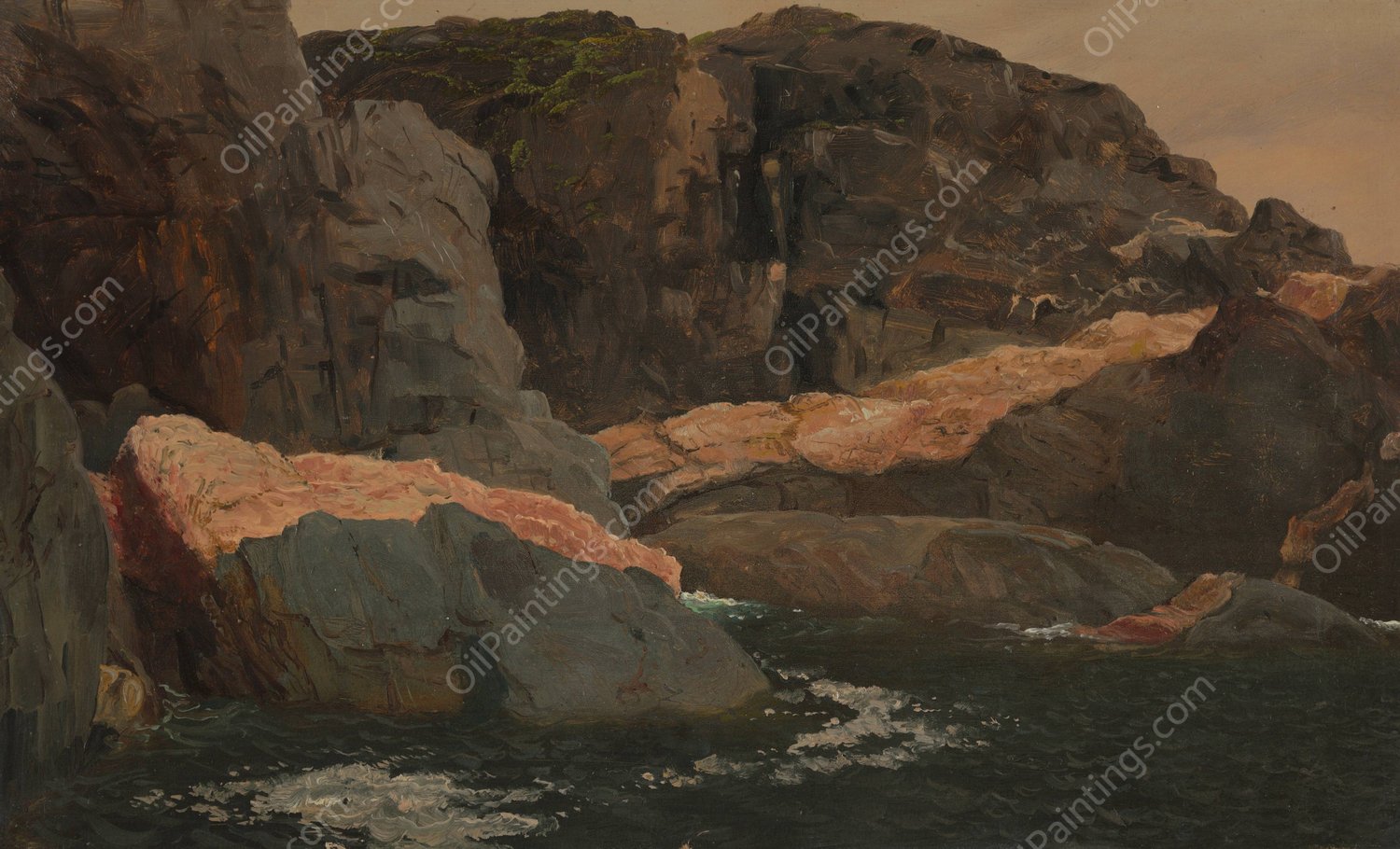 Laborador, Big Island, Battle Harbor  by Frederic Edwin Church - Hand-Painted Oil Painting Reproduction