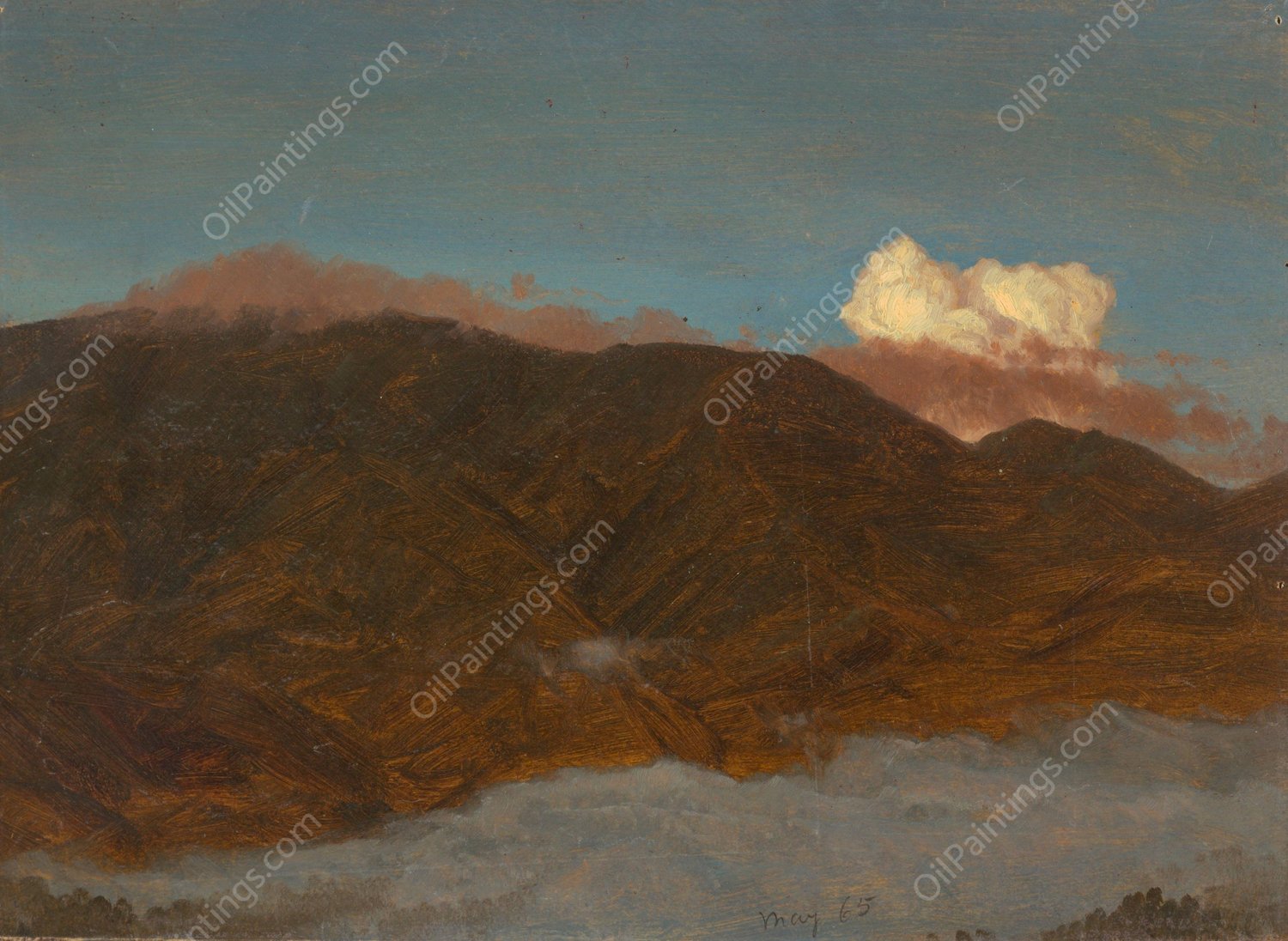 Mountainous Landscape III  by Frederic Edwin Church - Hand-Painted Oil Painting Reproduction