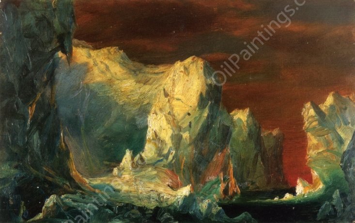 Study for The Icebergs by Frederic Edwin Church - Hand-Painted Oil Painting Reproduction