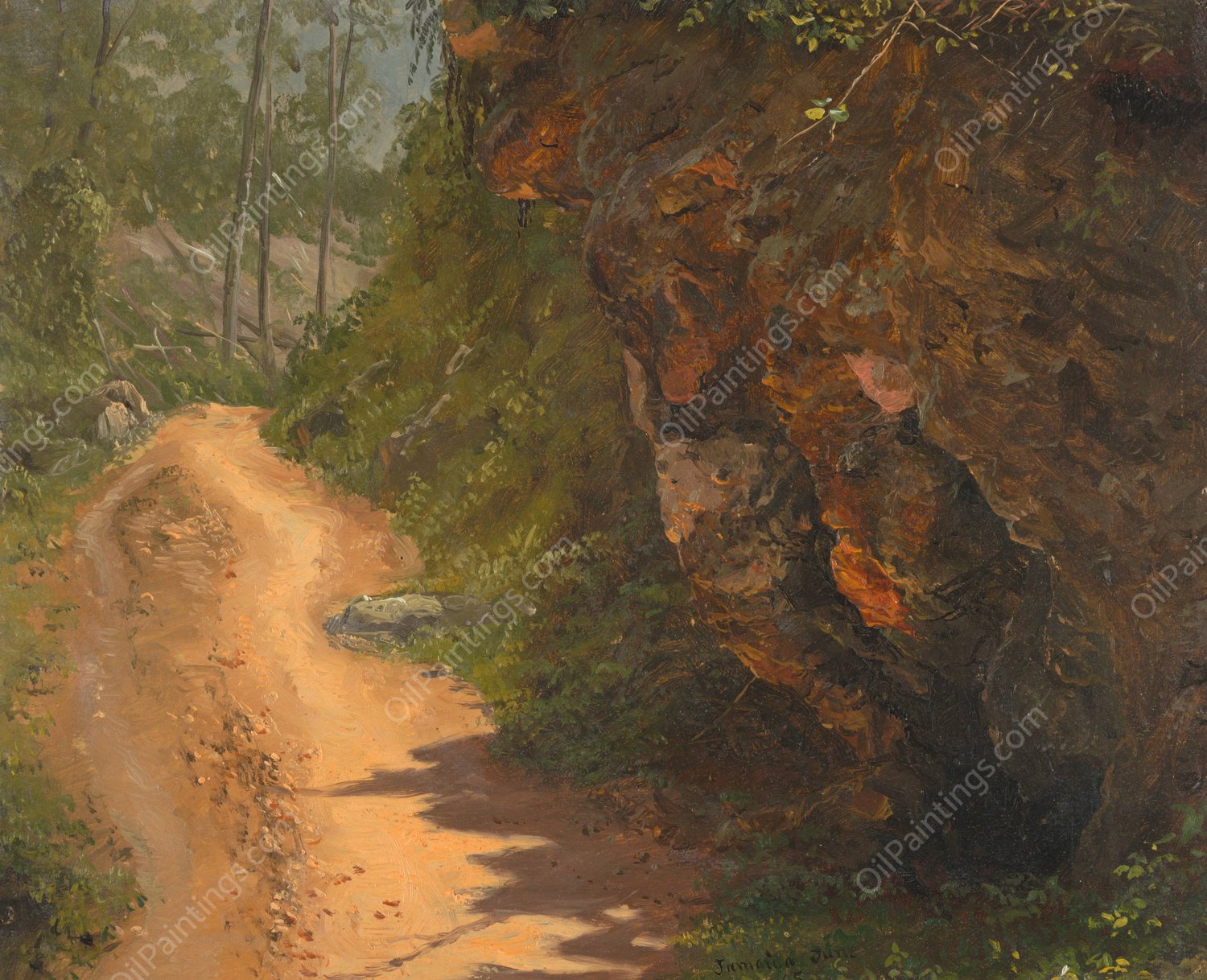 Woodland Path, Jamaica  by Frederic Edwin Church - Hand-Painted Oil Painting Reproduction