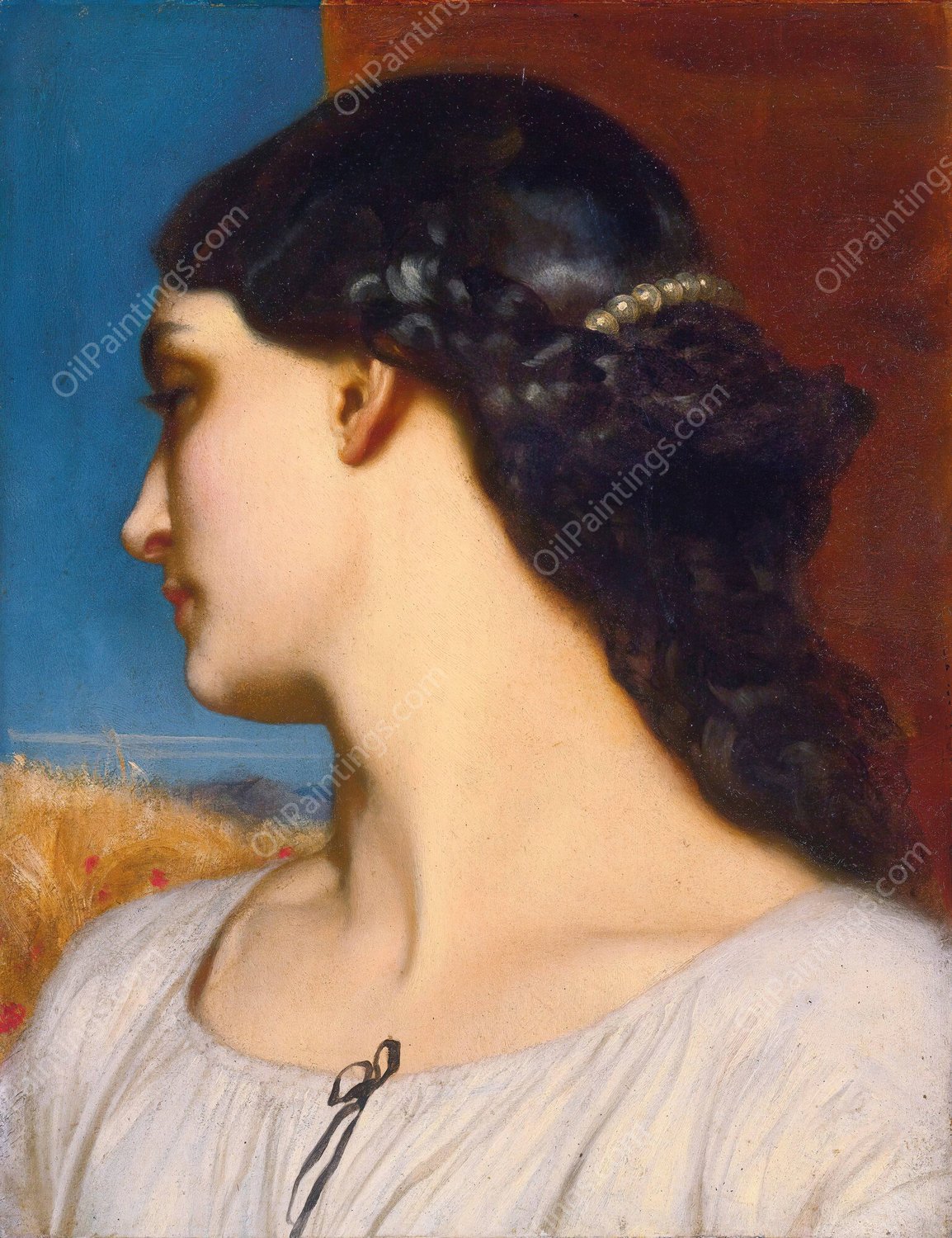 La Nanna  by Frederic Leighton - Hand-Painted Oil Painting Reproduction