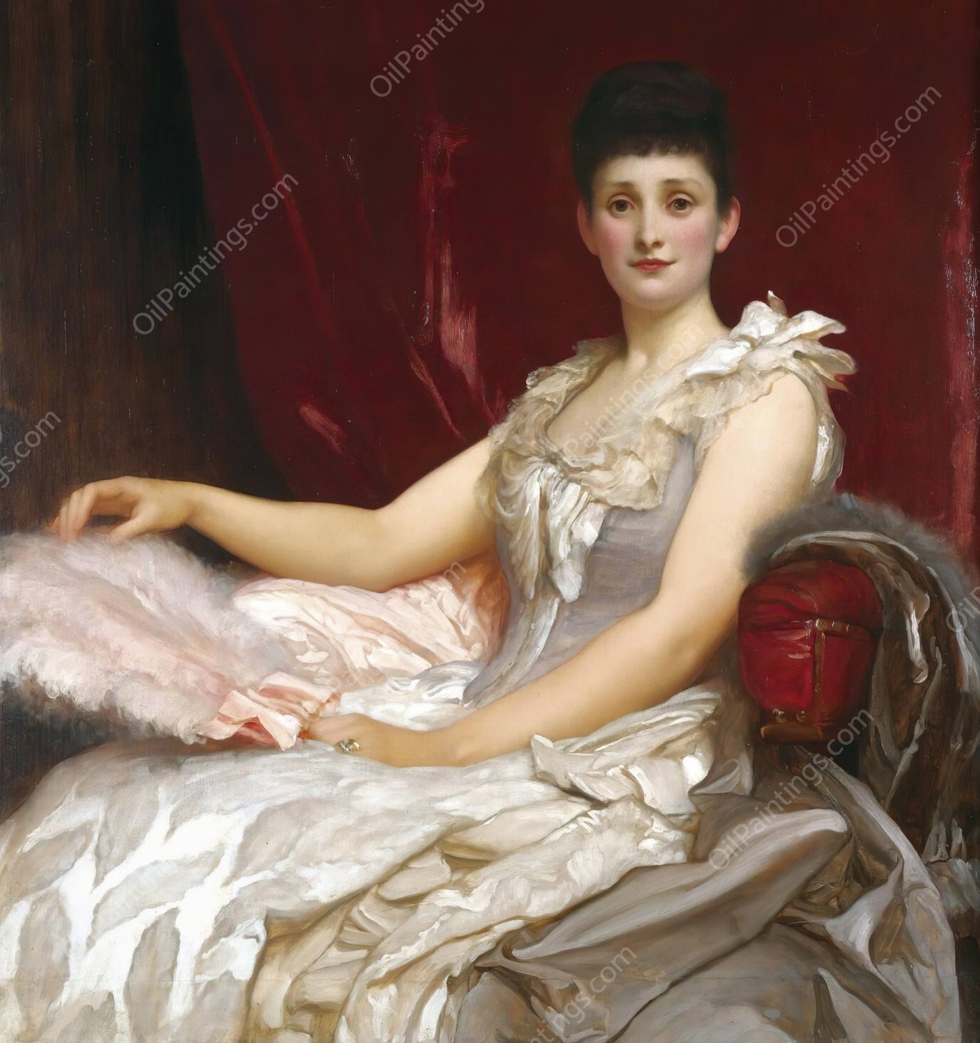 Portrait Of Amy Augusta, Lady Coleridge by Frederic Leighton - Hand-Painted Oil Painting Reproduction