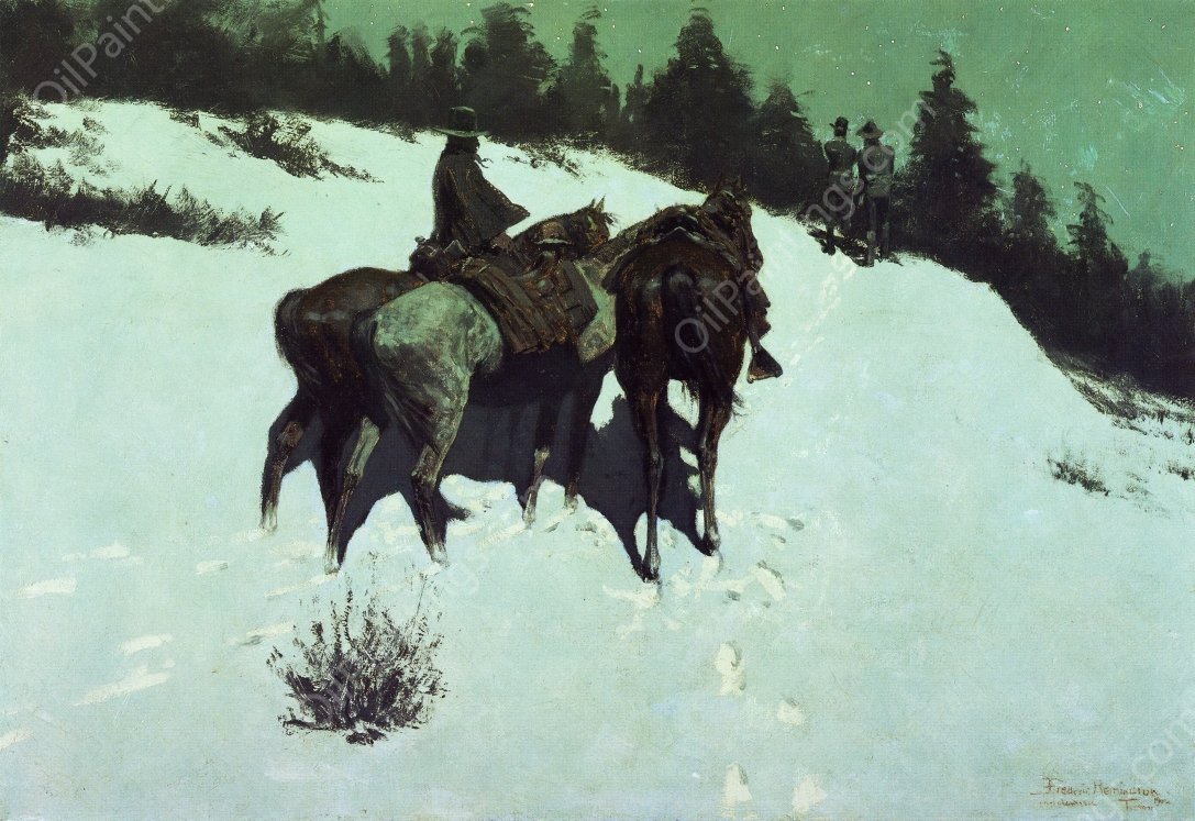 A Reconnaissance by Frederic Remington - Hand-Painted Oil Painting Reproduction
