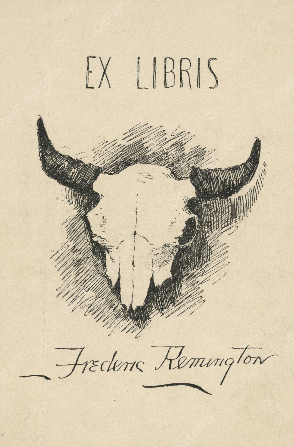 Bookplate of Frederic Remington  by Frederic Remington - Hand-Painted Oil Painting Reproduction
