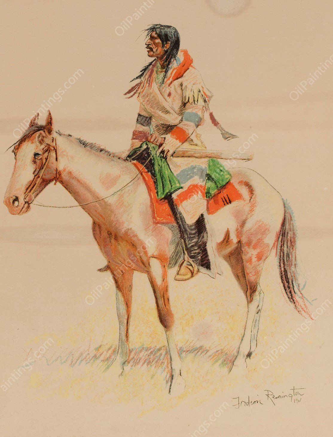 Half-Breed  by Frederic Remington - Hand-Painted Oil Painting Reproduction