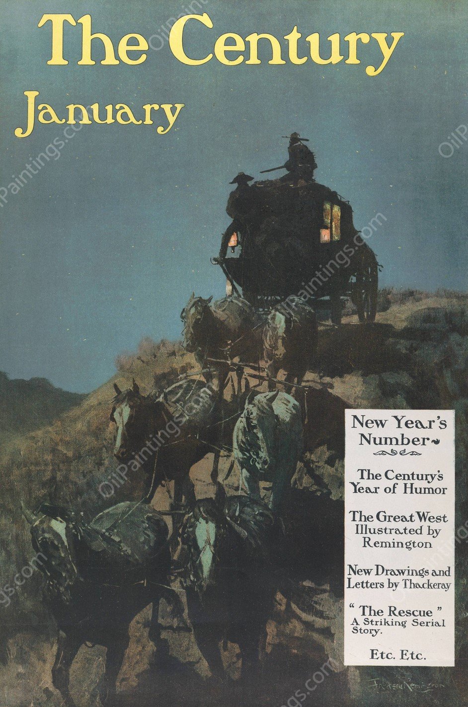 The Century; New Year's Number, January  by Frederic Remington - Hand-Painted Oil Painting Reproduction