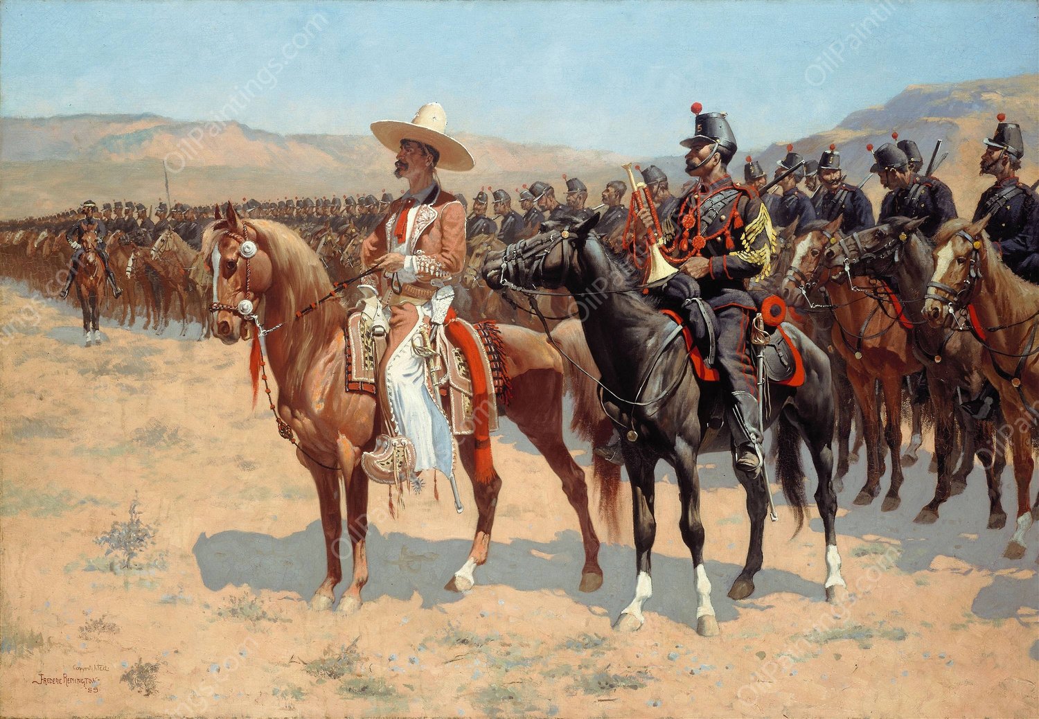 The Mexican Major  by Frederic Remington - Hand-Painted Oil Painting Reproduction