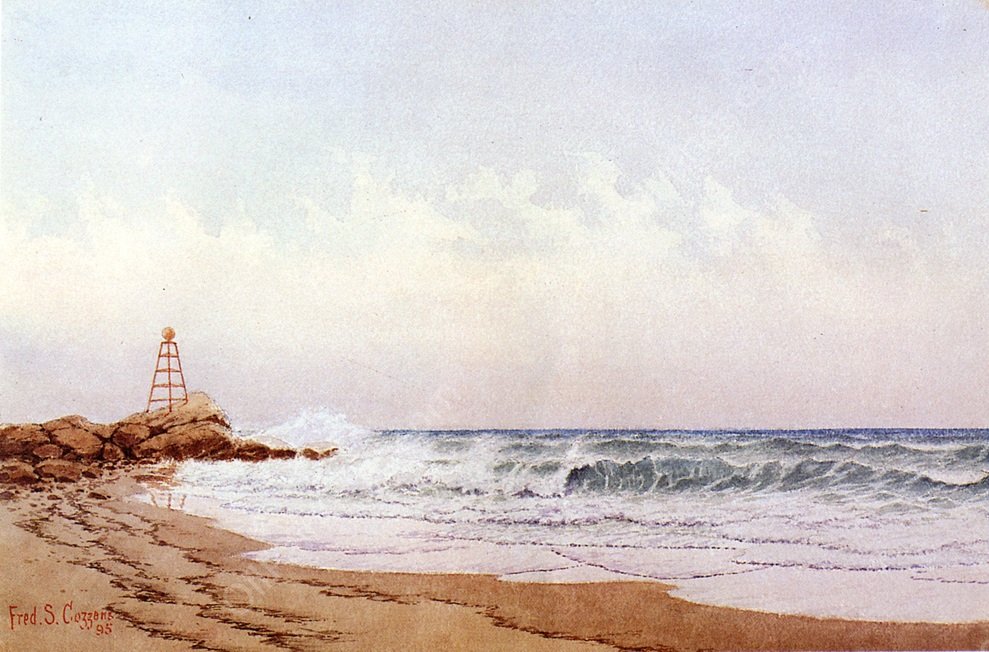 Breakwater at Low Tide by Frederic Schiller Cozzens - Hand-Painted Oil Painting Reproduction