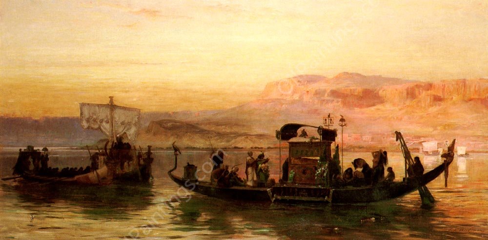Cleopatra's Barge by Frederick Arthur Bridgman - Hand-Painted Oil Painting Reproduction