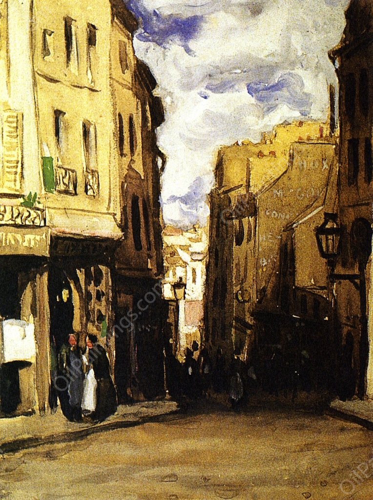 Montparnasse Landscape Hilltop Street by Frederick C. Frieseke - Hand-Painted Oil Painting Reproduction