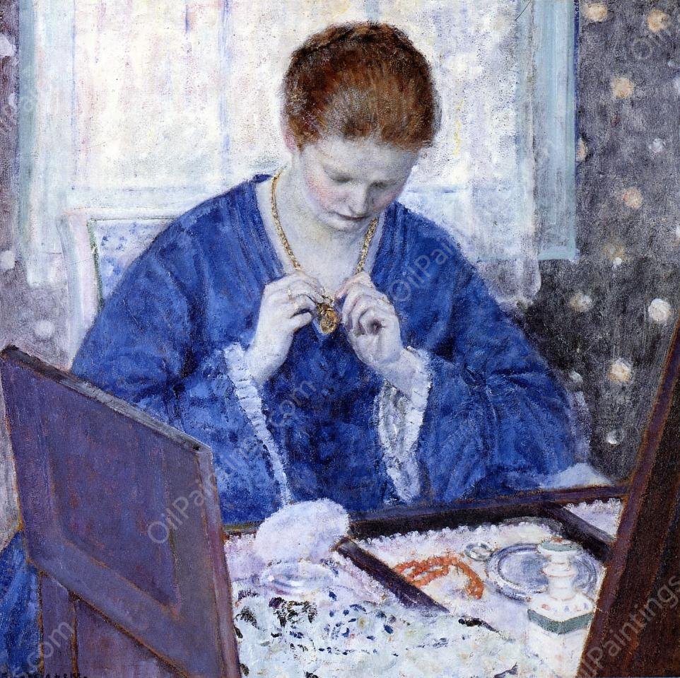 The Gold Locket by Frederick C. Frieseke - Hand-Painted Oil Painting Reproduction