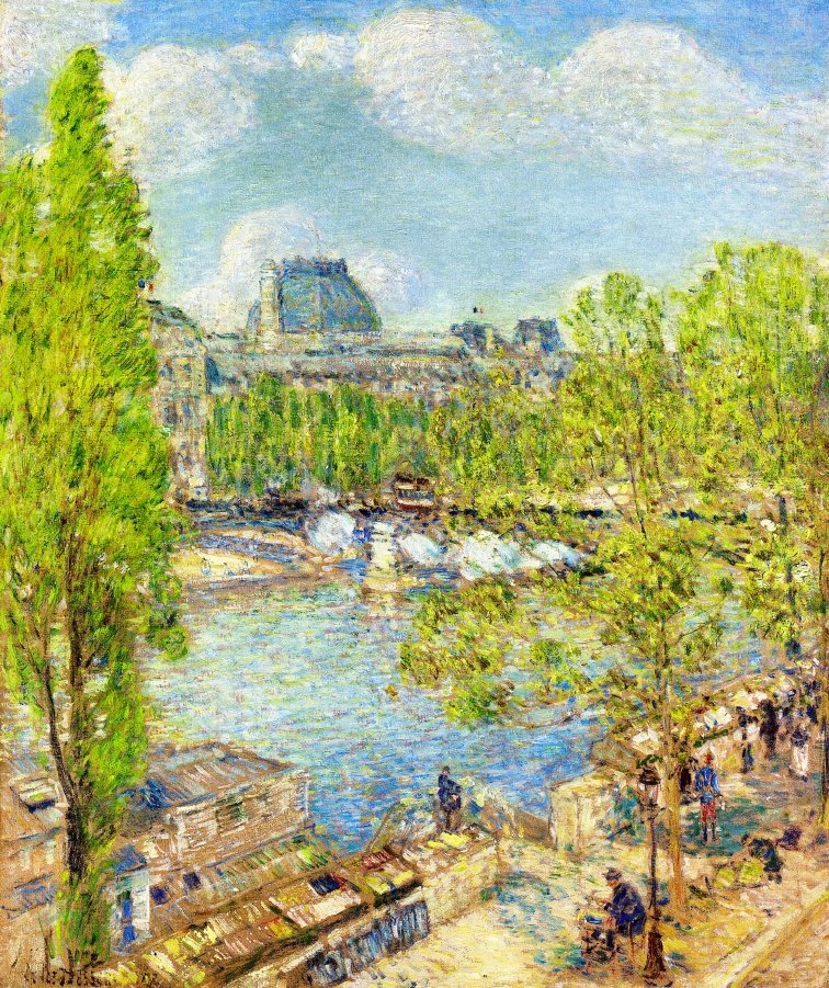 April, Quai Voltaire, Paris by Frederick Childe Hassam - Hand-Painted Oil Painting Reproduction