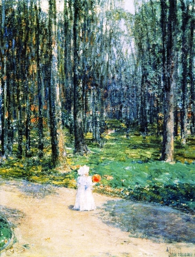 Central Park by Frederick Childe Hassam - Hand-Painted Oil Painting Reproduction