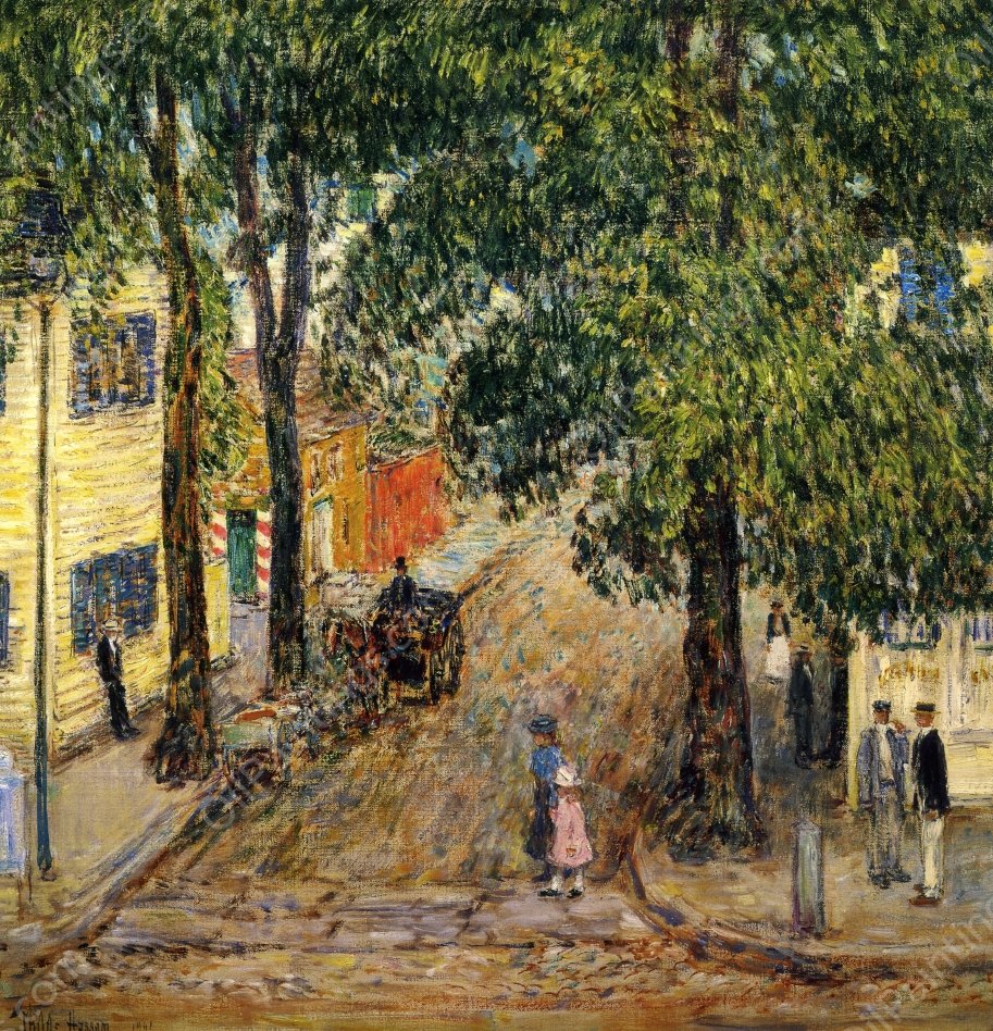 Duke Street, Newport by Frederick Childe Hassam - Hand-Painted Oil Painting Reproduction