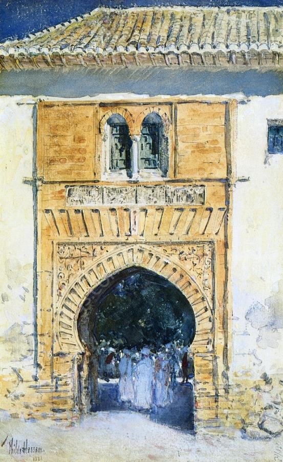 Gate of The Alhambra by Frederick Childe Hassam - Hand-Painted Oil Painting Reproduction