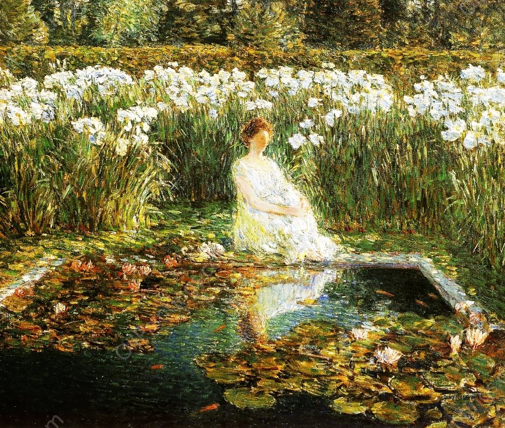 Lilies by Frederick Childe Hassam - Hand-Painted Oil Painting Reproduction