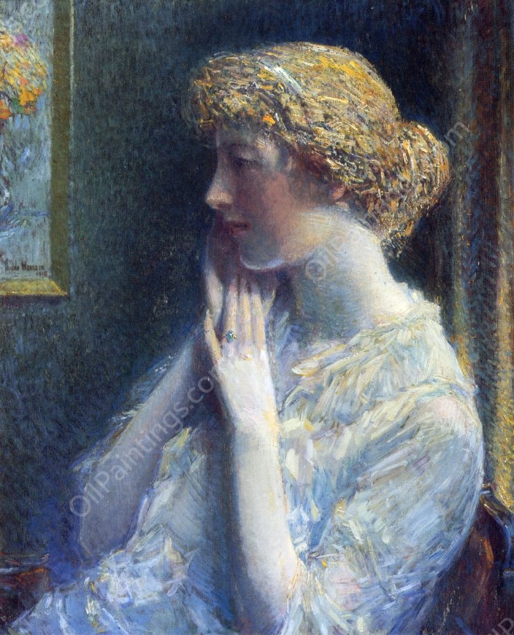 The Ash Blond by Frederick Childe Hassam - Hand-Painted Oil Painting Reproduction