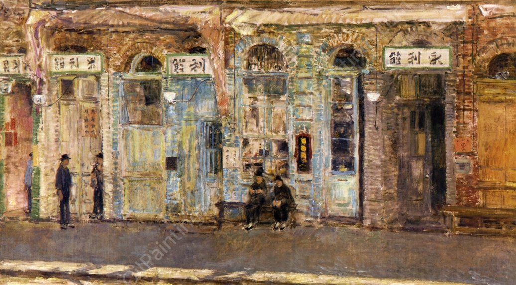 The Chinese Merchants by Frederick Childe Hassam - Hand-Painted Oil Painting Reproduction