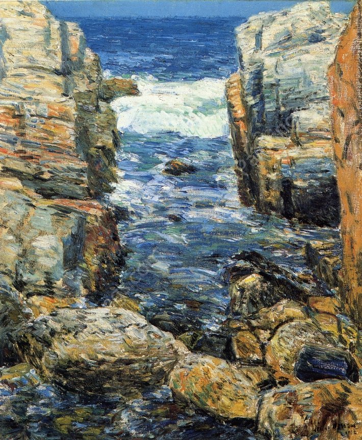 The South Gorge, Appledore, Isles of Shoals by Frederick Childe Hassam - Hand-Painted Oil Painting Reproduction