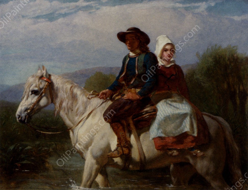 Fording The Stream by Frederick Goodall - Hand-Painted Oil Painting Reproduction