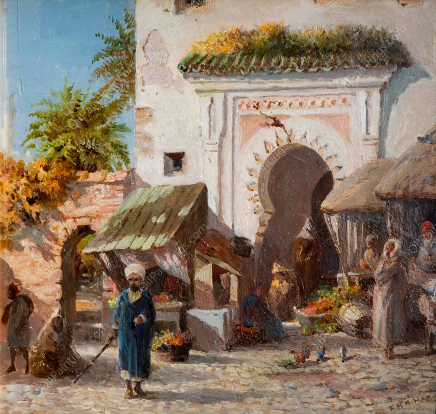 At Tangier  by Frederick Henry Howard Harris - Hand-Painted Oil Painting Reproduction