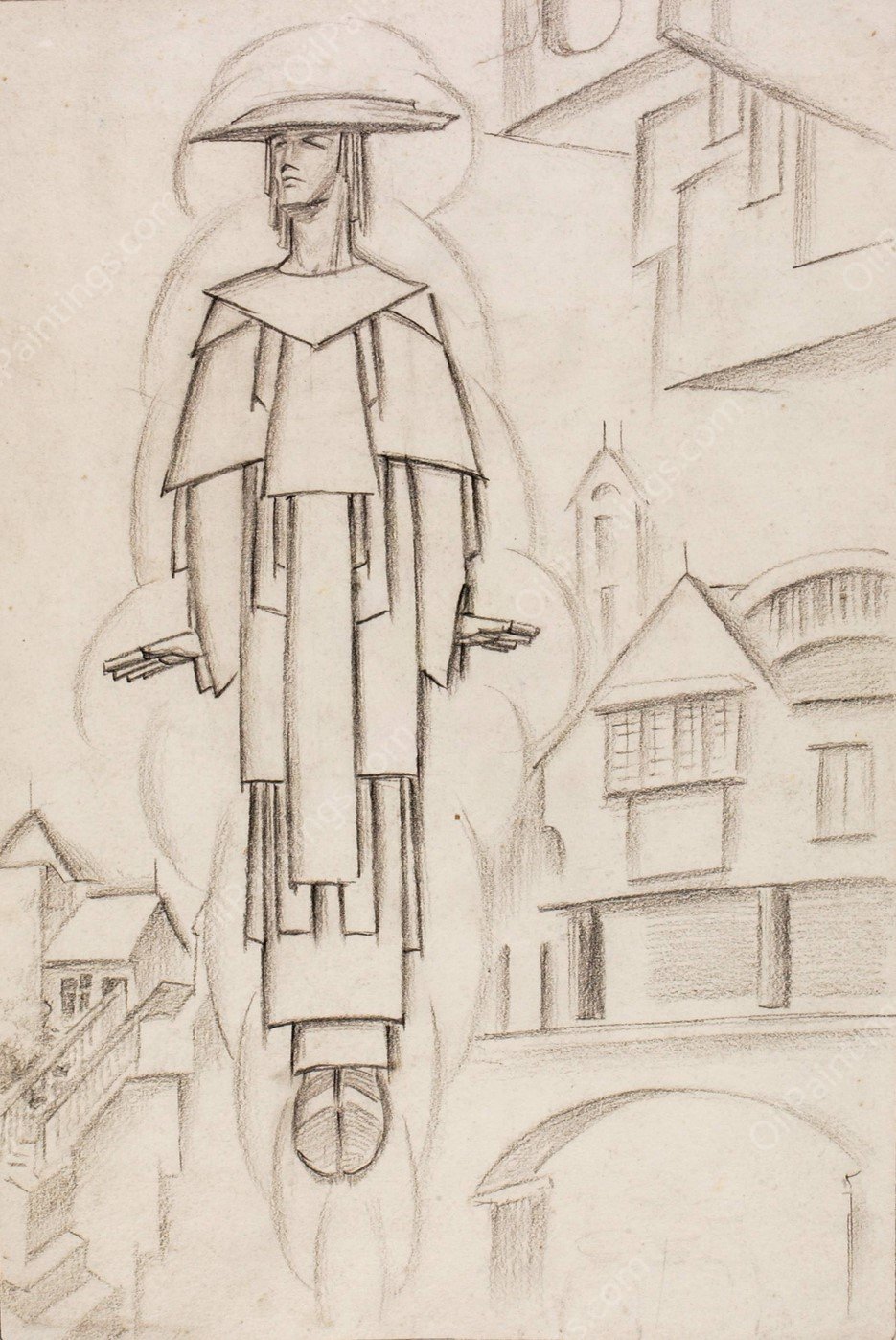 Levitation in Dream No. 3  by Frederick Judd Waugh - Hand-Painted Oil Painting Reproduction