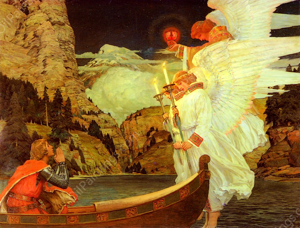 The Knight of the Holy Grail by Frederick Judd Waugh - Hand-Painted Oil Painting Reproduction
