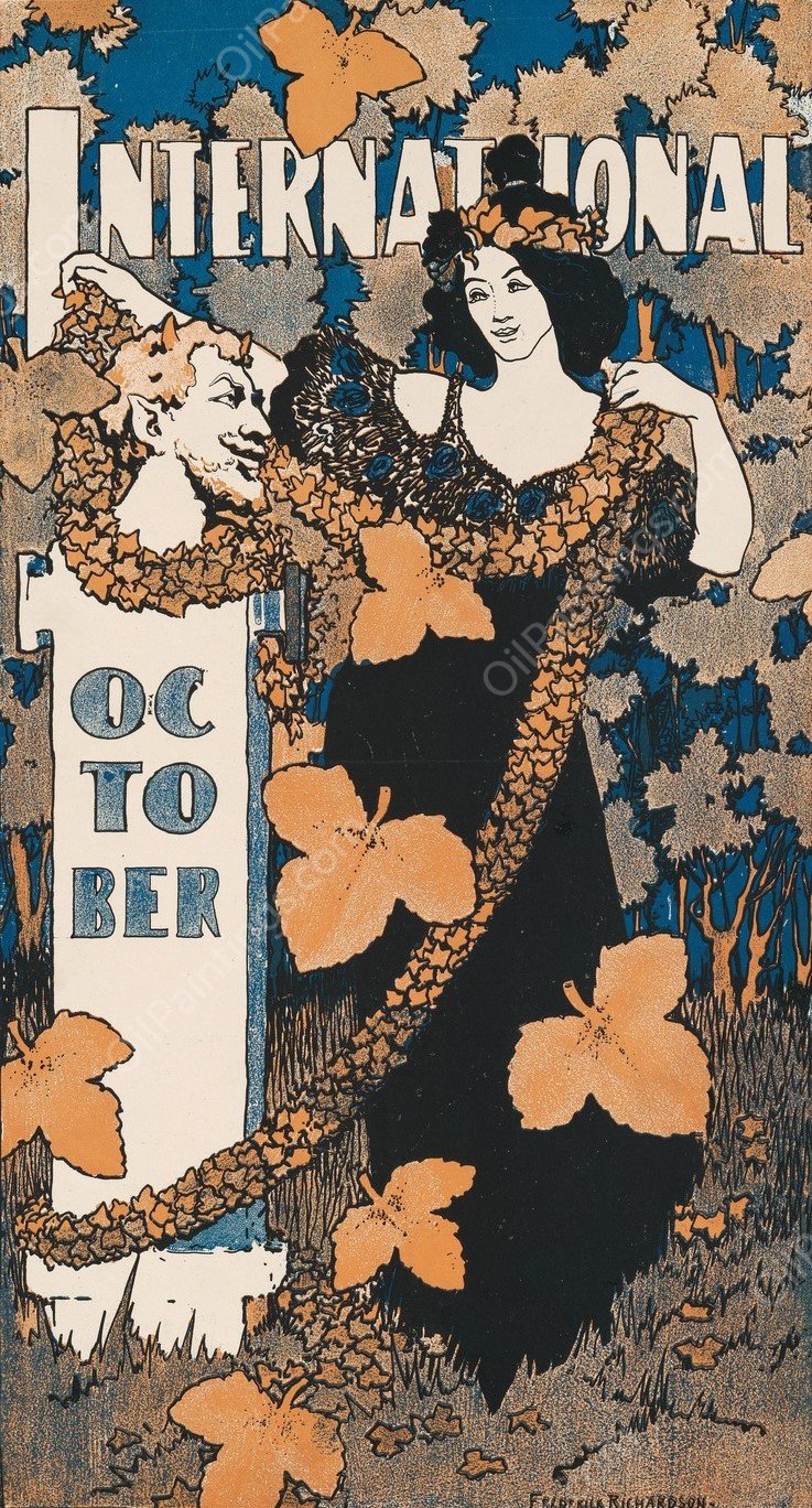 International for October  by Frederick Richardson - Hand-Painted Oil Painting Reproduction