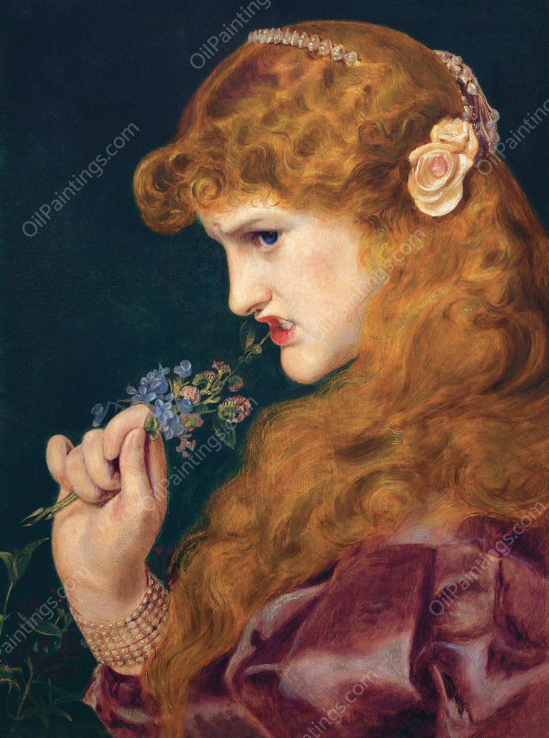 Love's Shadow by Frederick Sandys - Hand-Painted Oil Painting Reproduction