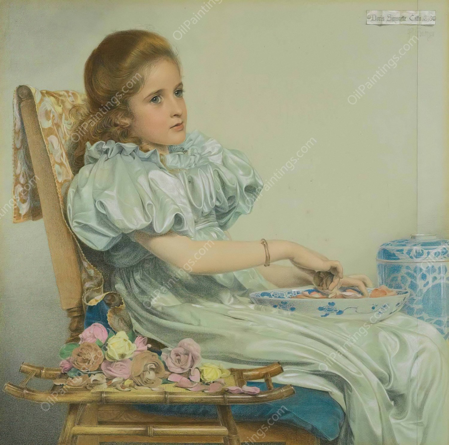 Portrait Of Miss Doris Simonette Catto  by Frederick Sandys - Hand-Painted Oil Painting Reproduction