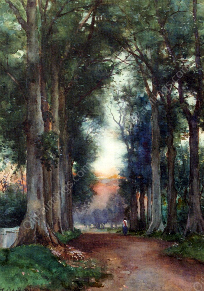 Kanarielaan, Tjandi, Semarang by Fredericus Jacobus Van Rossum Chattel - Hand-Painted Oil Painting Reproduction