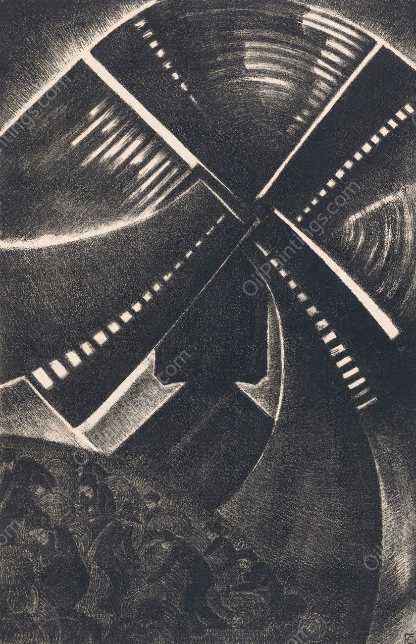 En beneden waren de menschen  by Frederika Sophia Cohen - Hand-Painted Oil Painting Reproduction