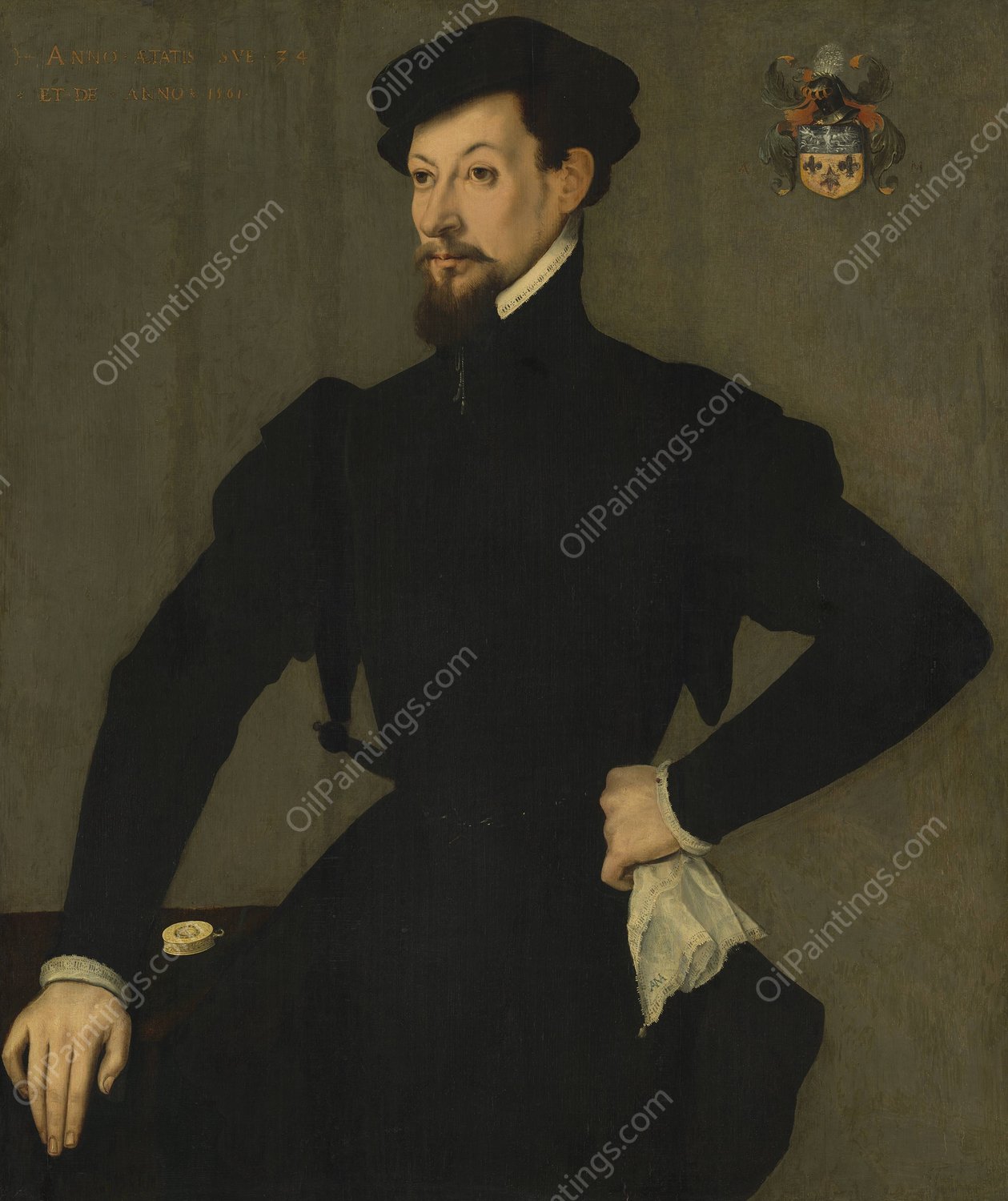 Portrait of a Member of the Quaratesi Family  by French School - Hand-Painted Oil Painting Reproduction