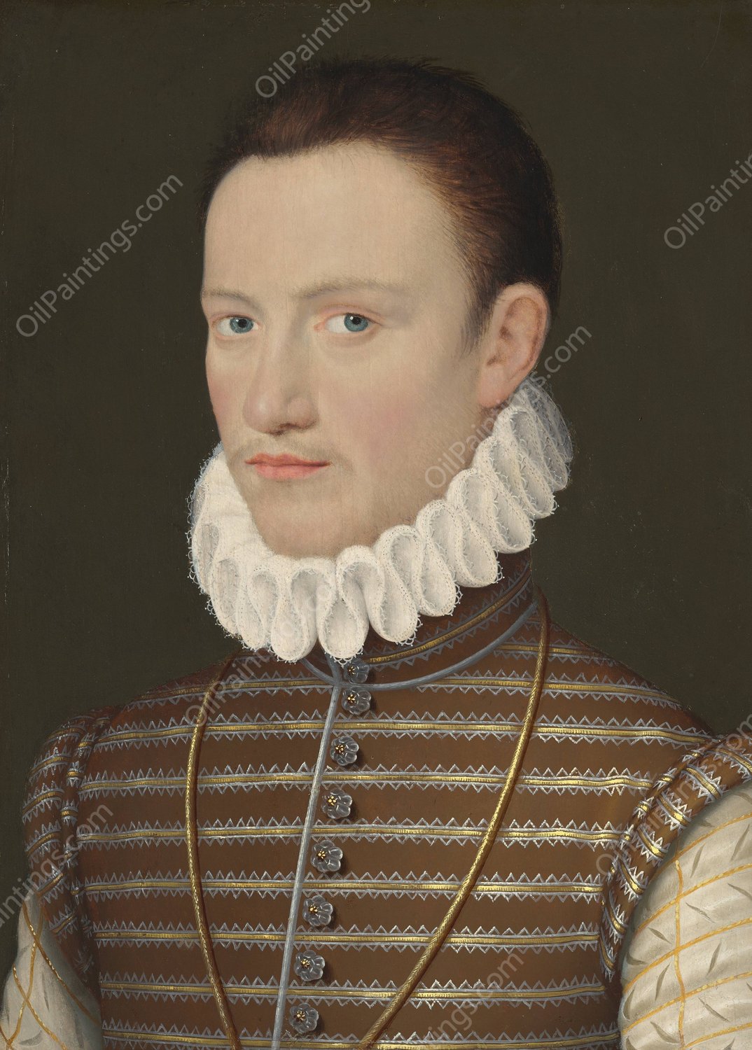 Portrait of a Nobleman  by French School - Hand-Painted Oil Painting Reproduction